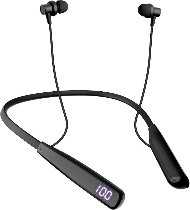 Photo 1 of Neckband Bluetooth Earbuds, Wireless Bluetooth 5.3 Headphones 80Hrs Extra Long Playtime Stereo Bass in-Ear Headsets with Mic, IPX6 Waterproof Magnetic Earbuds, HD Sound for Running, Gym, Travel