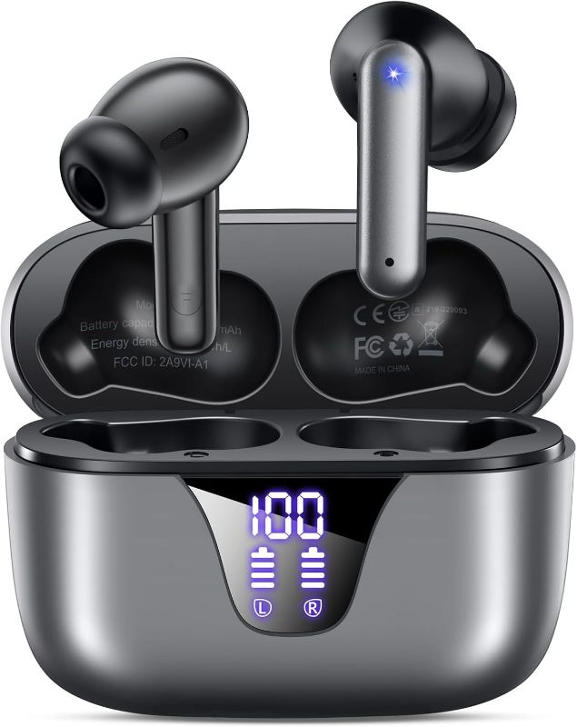 Photo 1 of ZIUTY Wireless Earbuds Bluetooth Headphones, 50H Playtime Ear Buds with Mic, LED Digital Display Charging Case, IPX7 Waterproof, Deep Bass Stereo, in-Ear Earphone for iPhone Andriod Phone