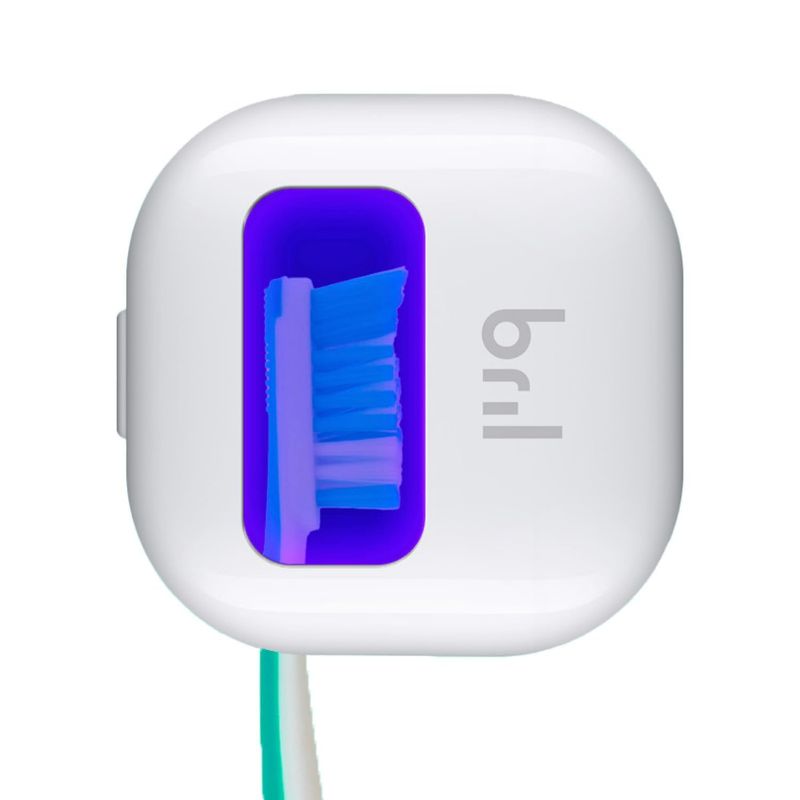 Photo 1 of Bril UV-C Toothbrush Sanitizer, Portable Cleaner, Travel Cover, Magnetic Holder, and Rechargeable Case for Any Size Toothbrush, White
