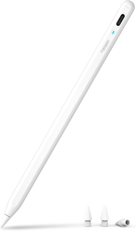 Photo 1 of Metapen Pencil A8 for Apple iPad 2018-2025, (2X Faster Charge), Tilt Sensitivity, Pixel Precision, Stylus Pen for iPad 11/10/9/8/7/6th Gen, Pro 12.9/11/13-inch M4, Air 3/4/5/M2/M3, Mini 5/6th, White