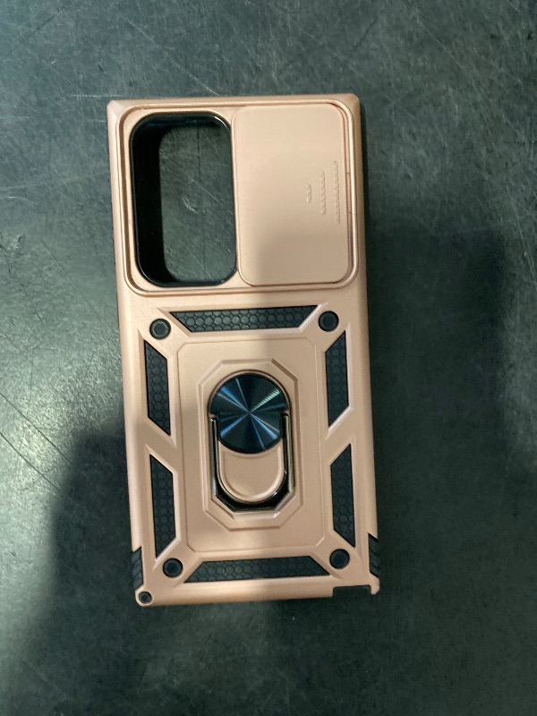 Photo 1 of for Samsung Galaxy S25 Ultra Case with Slide Camera Cover HD Screen Protector [Military Grade Drop Tested] Magnetic Ring Holder Kickstand Protective Phone Case for Galaxy S25 Ultra 5G 2025, Rose Gold