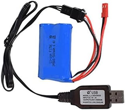 Photo 1 of Rechargeable Lithium Battery 500mAh 6.4V JST+SM3P Plug for WLTOYS 18401 18402 RC Car Household Electric Appliances Lighting Equipment with USB Charging Cable