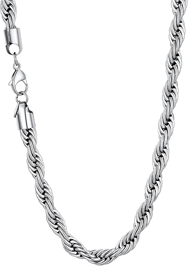 Photo 1 of U7 Figaro Chain Twisted Rope Chain Men Women Stainless Steel Necklace 18K Gold Plated