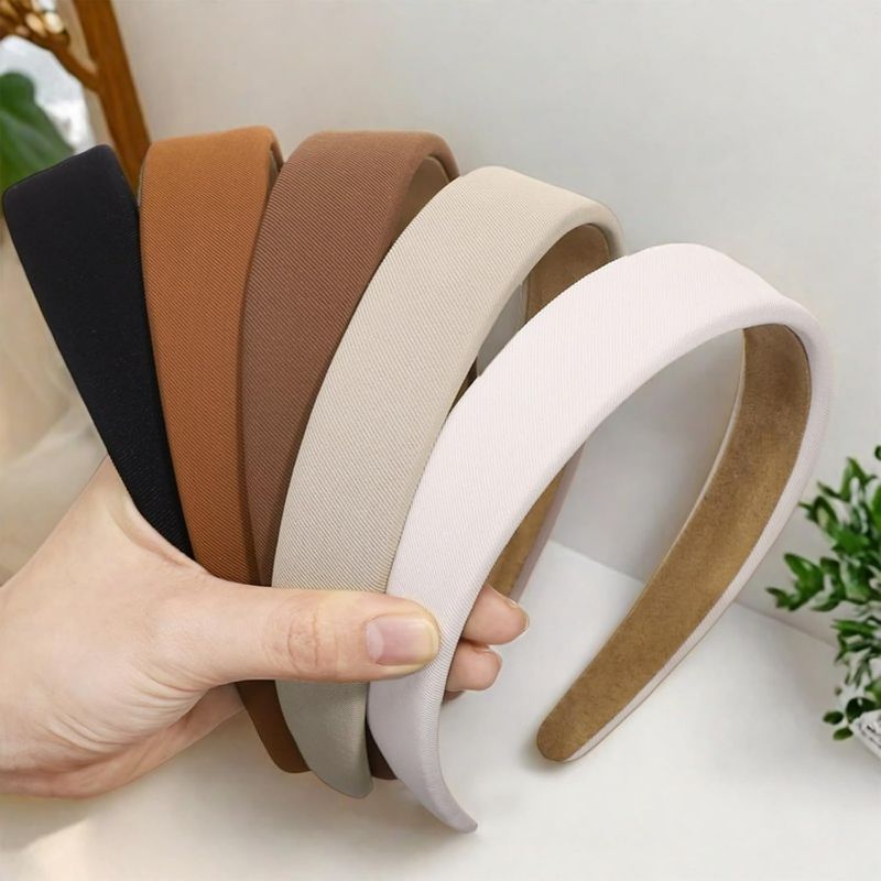 Photo 1 of Headbands for Women, Wide Headband Trendy Non Slip Hair Bands Fashion Hard Head Hair Accessories Stocking Stuffers for Girls Women Gifts (5Pcs)