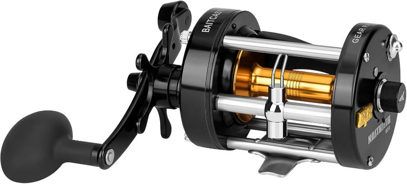 Photo 1 of KastKing Rover Round Baitcasting Fishing Reel, Perfect Conventional Reel for Catfish, Salmon/Steelhead, Striper Bass and Inshore Saltwater Fishing Reel, Reinforced Metal Body