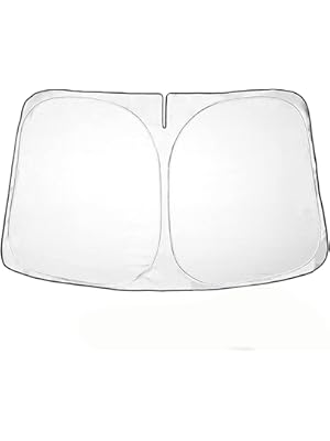 Photo 1 of 2026 Windshield Sun Shade for Tesla Model Y & Model 3 Lightweight Easy Foldable Car Windshield Sunshade - Sunlight and Dashboard Protection Accessories