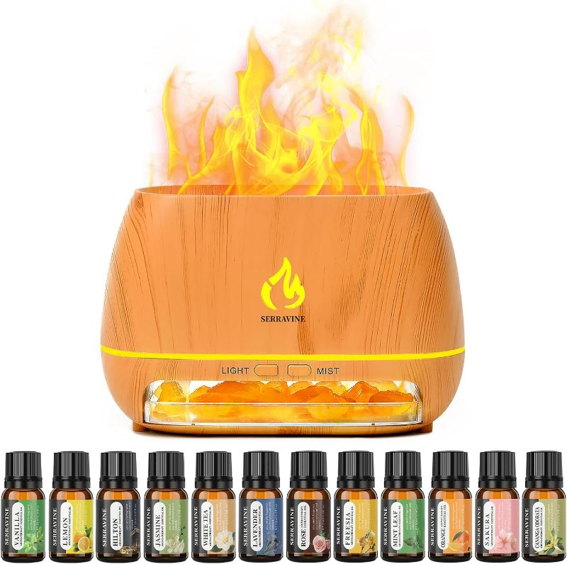 Photo 1 of Ultrasonic Essential Oil Diffuser Set with 12 Best Aromatherapy Oils, Gift Box & Bag, Himalayan Salt Lamp Diffuser?Cool Mist Humidifier for Bedroom, Scent Diffusers for Home