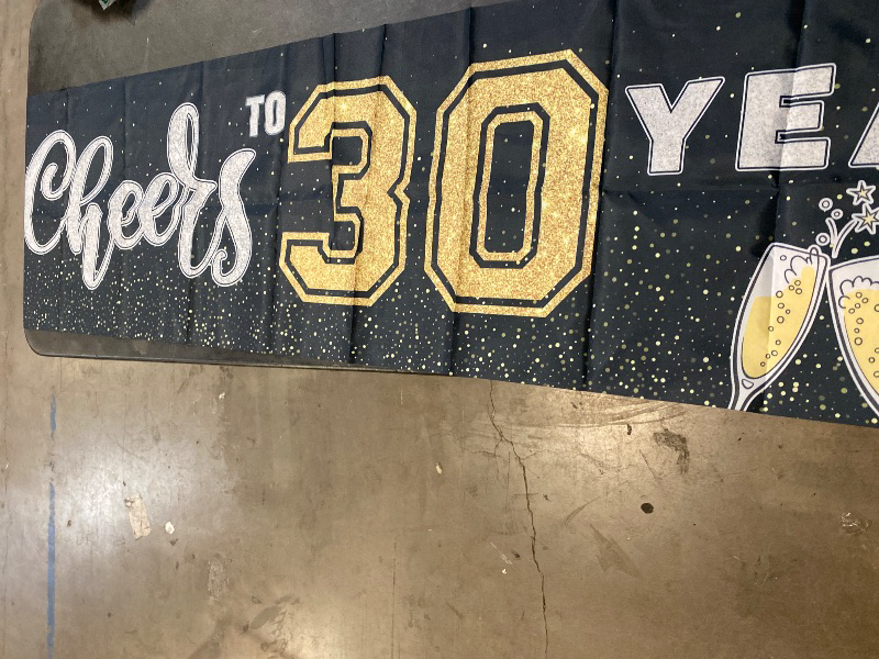 Photo 1 of Cheers to 30 Years Large Banner - 80th Birthday Sign Yard Backdrop Banner - 30th Wedding Anniversary Backdrop - Cheers & Beers Yard Banner - Anniversary Retirement Outdoor & Indoor Party Decor