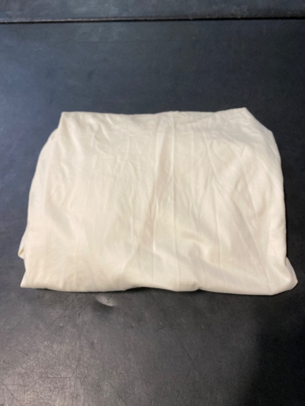 Photo 1 of Qubjus 2 Pack Round Cocktail Tablecloths with Skirt Stretch Spandex Table Cover 24"x43" Cocktail Round Tablecloth for Party Wedding Birthday Banquet, Beige