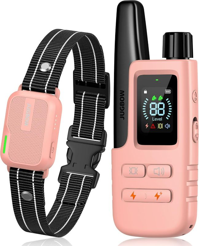 Photo 1 of Jugbow Dog Shock Collar - 4200FT Dog Training Collar with Remote Innovative IPX7 Waterproof with 4 Training Modes, Rechargeable E-Collar for All Breeds Pink
