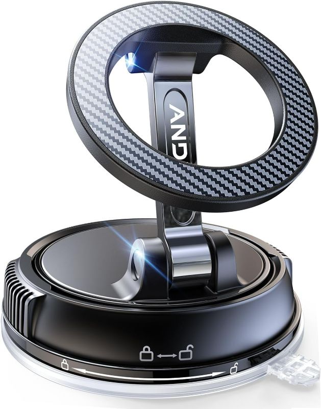 Photo 1 of Car Phone Holder for Magsafe [78+LBS Strongest Suction & 2400gf Magnetic] 360° Adjustable Car Phone Mount, Phone Holders for Your Car for iPhone 17 Pro Max 16 15 14 13 12 Air Plus (Carbon Fiber)