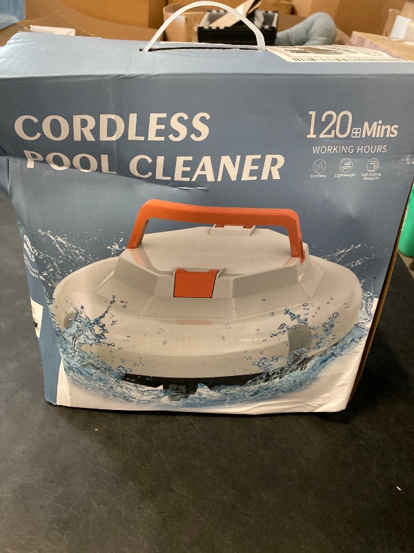 Photo 1 of 2025 Cordless Robotic Pool Cleaner - 120 Mins Automatic Pool Vacuum for Above Ground Pool & In - Ground Flat Pools up to 1000 Sq.Ft, Robot Pool Cleaner with Self - Parking Tech