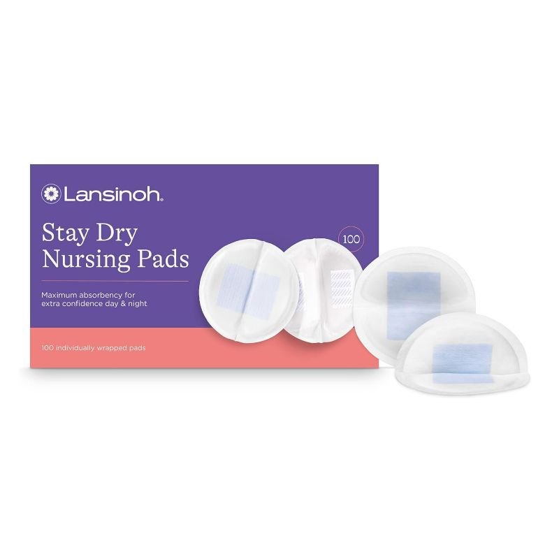 Photo 1 of Lansinoh Stay Dry Disposable Nursing Pads, Soft and Super Absorbent Breast Pads, Breastfeeding Essentials for Moms, 100 Count