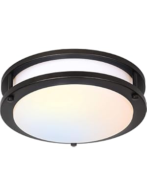 Photo 1 of 13 inch Flush Mount LED Ceiling Light Fixture, 2700K/3000K/3500K/4000K/5000K Adjustable Ceiling Lights, Oil Rubbed Bronze Saturn Dimmable Lighting for Hallway Bathroom Kitchen or Stairwell, ETL Listed