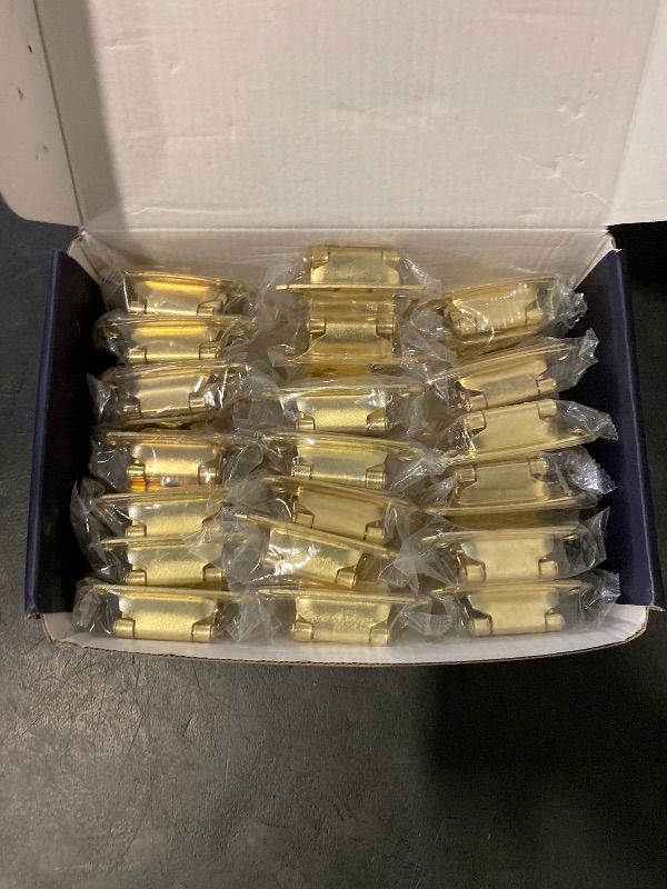 Photo 1 of 40 Pack 20 Pair Gold Cabinet Hinges - 3/8 inch Inset Kitchen Cabinet Hinges, Semi-Concealed Hinges, Self Closing Cabinet Door Hinges with Door Bumper Flush Face Mount Cupboard Hardware