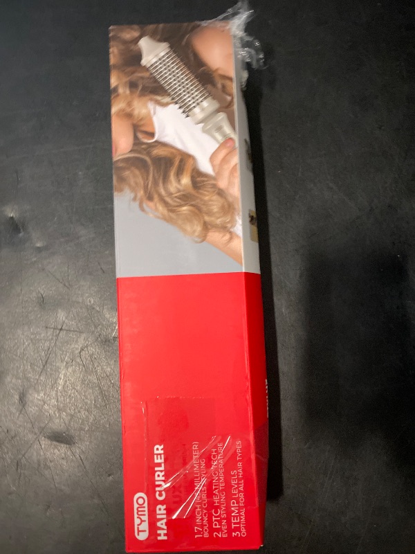Photo 1 of TYMO Thermal Brush Curling Brush - STYLUX 1.7 Inch Blowout Volumizer with Flexi-Fit for Hair Straightening, Heated Round Styler Tool, Hair Straightener and Curler 2 in 1, Dual Voltage & Light, Gold