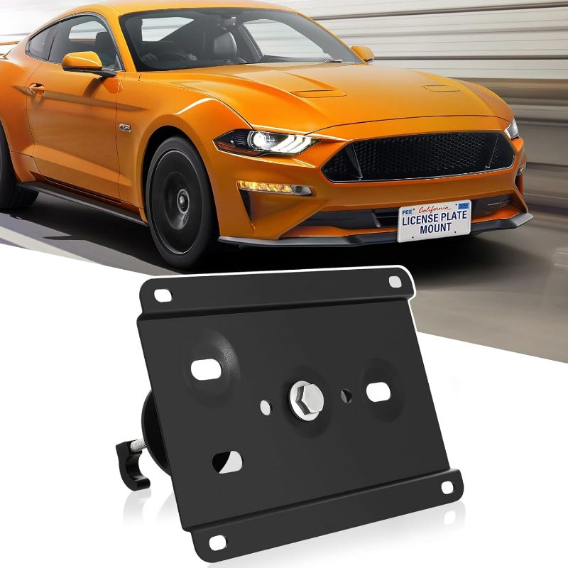Photo 1 of No Drill Front Grille License Plate Frames License Plate Mount Bracket Holder Relocator Compatible with 2015-2023 Ford Mustang (Both Pre-LCI and LCI Models)