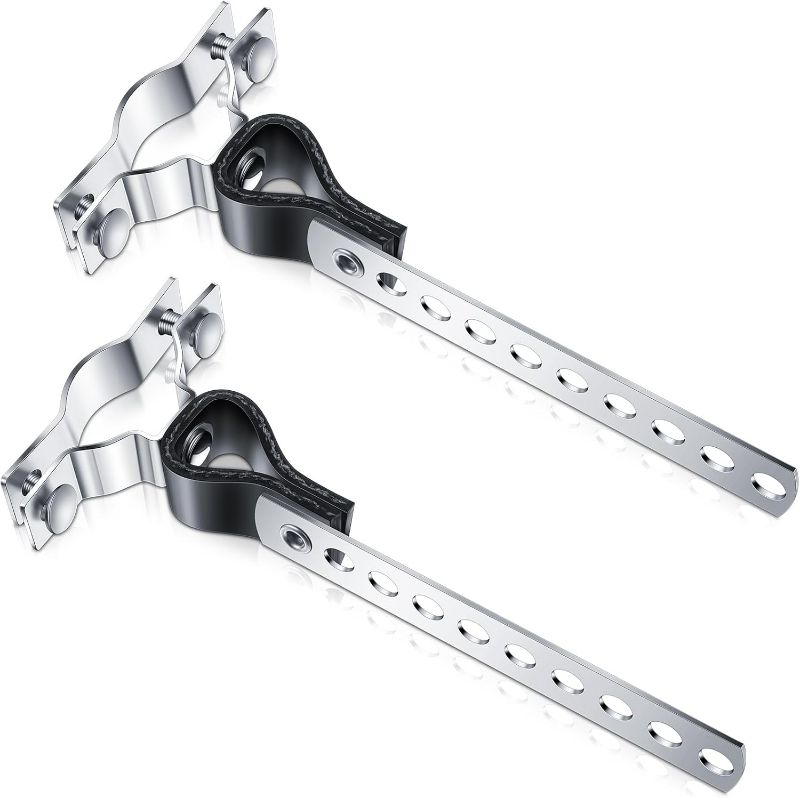 Photo 1 of Geetery 1 Pcs Exhaust Hangers Muffler Hanger Swivel Tail Pipe Universal Exhaust Tailpipe Hanger Heavy Duty Tailpipe Muffler Bracket Flexible Swivel, Silver (8 Holes,Rv Style)