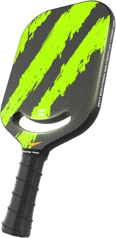 Photo 1 of Warping Point Ascent Pickleball Paddles| Carbon Fiber Pickleball Racket with Aero Throat | Textured Grit Surface | Hexa Polymer Core | Designed for Swing Speed and Maneuverability