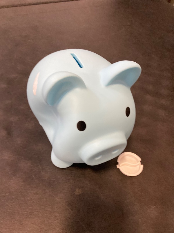 Photo 1 of Piggy Bank, Unbreakable Plastic Money Bank, Coin Bank for Girls and Boys, Medium Size Piggy Banks, Practical Gifts for Birthday, Easter, Christmas (Blue)