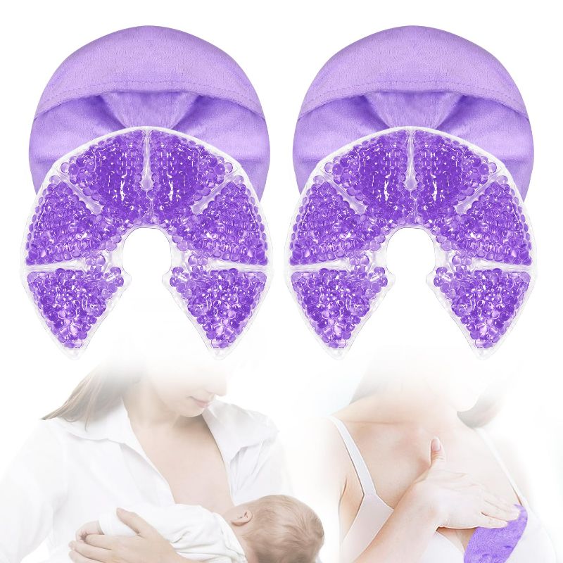 Photo 1 of Hot Cold Gel Bead Breast Therapy Pack,Breast Ice Packs for Breastfeeding,Relief for Breastfeeding,Nursing Pain, Mastitis,Engorgement,Plugged Ducts, Boost Milk Let-Down & Production (#42 Purple)