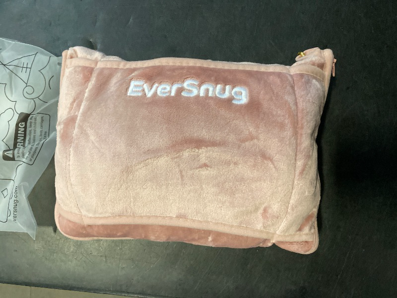 Photo 1 of EverSnug Travel Blanket and Pillow - Ultra-Soft, Compact & Lightweight, 65x40 Inches, with Carry Case, Luggage Sleeve & Backpack Clip for Airplane Comfort (Light Pink)
