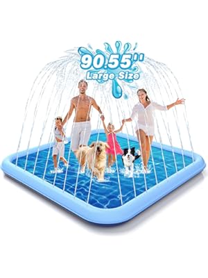 Photo 1 of EPN Splash Pad, 90.5" Size Extra Large Sprinkler Play Mat for Dogs & Kids, Thicker Wading Pool Summer Outdoor Water Toys, Fun Backyard Fountain Play Pad for 3 Age+ Girls Boys Children & Pets
