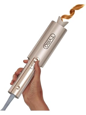 Photo 1 of Upgraded Automatic Rotating Curling Iron - TYMO CurlPro Plus Long Barrel Curling Wand for Long Hair, Ceramic Hair Curler for Women, Anti-Scald, Tangle-Free, 600M Ionic, Dual Voltage, Gold, 1 Inch