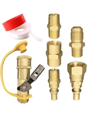 Photo 1 of 7pcs Propane Quick Connect Fittings Adapter for Propane Hose Propane Quick Connect for RV to Grill or Cooking RV Propane Quick Connect Fittings with 3/8" Flare x 1/4" NPT Male Pipe