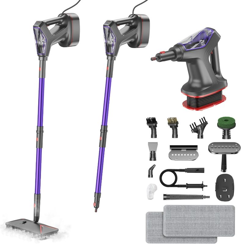 Photo 1 of Steam Mop for Floor Cleaning, Heavy Duty 29-in-1 Steam Cleaner for Home with Detachable Handheld Steamer, for Hardwood, Tile, Walls, Grout, Windows, Furniture and Decks
