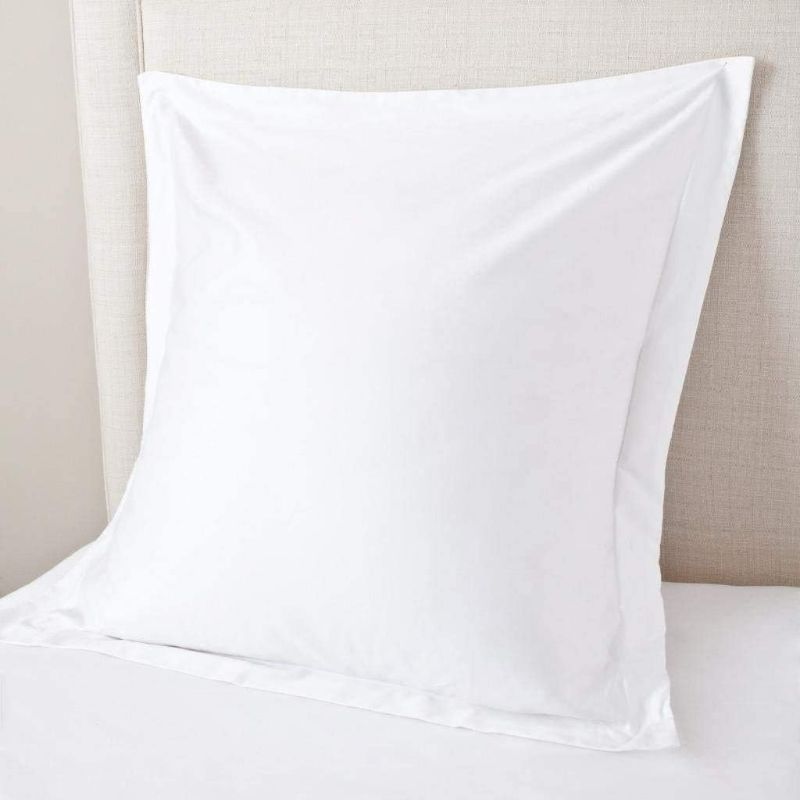 Photo 1 of Euro Sham Covers 26x26 Set of 2 White 600 Thread Count 100% Egyptian Cotton Pack of 2 Euro 26x26 Pillow Covers Cushion Cover Cases Soft Skin Friendly European Size Decorative Square Pillow Shams