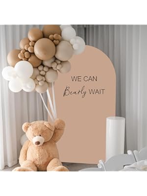 Photo 1 of Arch Cover Nude Wedding Arch Stand Covers 5FT Arched Backdrop Cover Light Brown Spandex Arch Covers Stretchy Backdrop for Arches Frame Chiara Back Drop Cover Baby Shower Balloon Party Decor