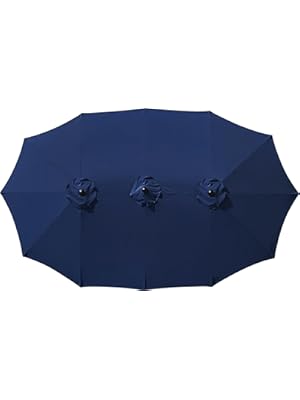 Photo 1 of 12 Ribs Umbrella Canopy Replacement for 15ft Double-Sided Patio Umbrella, Frame NOT Included