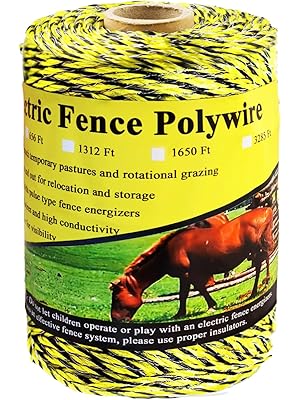 Photo 1 of 330 Feet Electric Fence Polywire, 100 Meters 1/8" Diameter Portable Electric Fencing Poly Wire Rope Line 6 Steel Strands for Reliable Conductivity & Rust Resistance