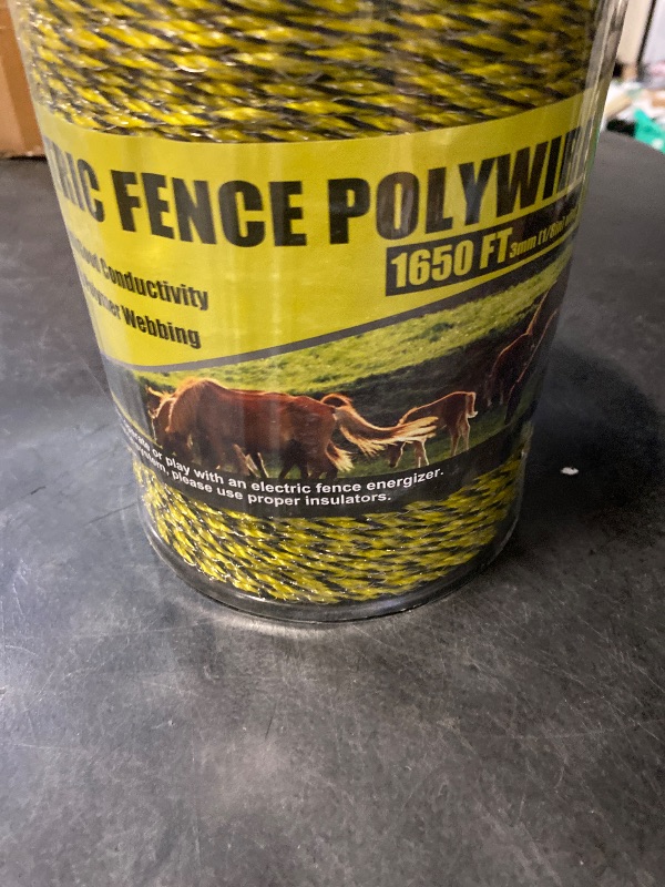 Photo 1 of 330 Feet Electric Fence Polywire, 100 Meters 1/8" Diameter Portable Electric Fencing Poly Wire Rope Line 6 Steel Strands for Reliable Conductivity & Rust Resistance