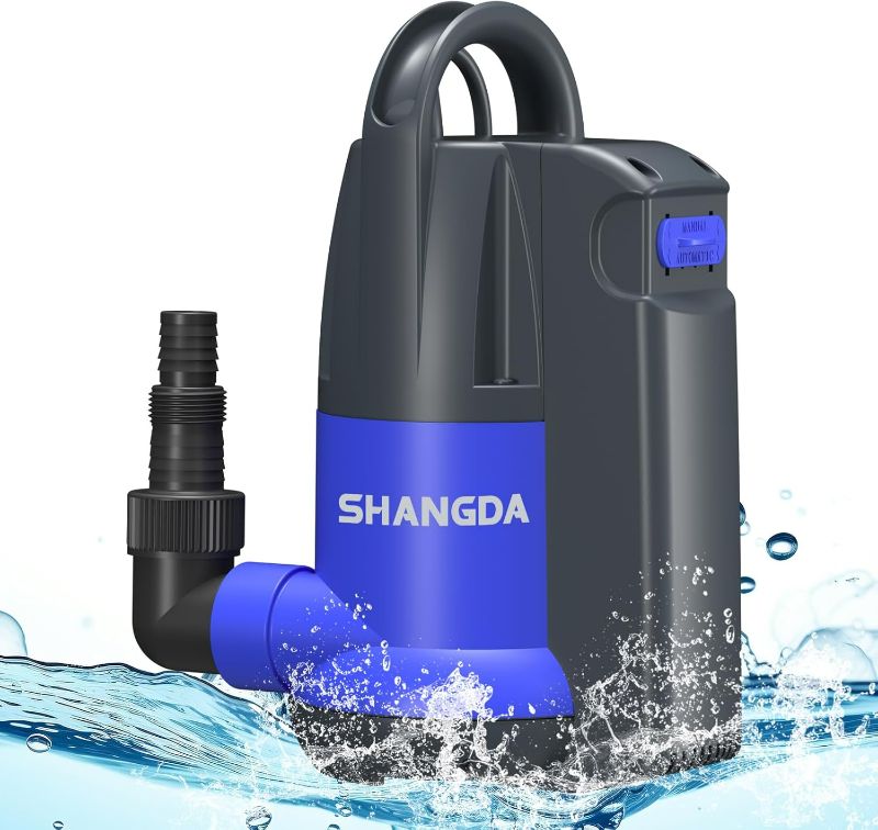 Photo 1 of 1 HP Automatic Submersible Water Pump, Portable Sump Pump with Integrated Float Switch 4000GPH Utility Pumps for Pool Tub Garden Pond Flooded Basement Draining