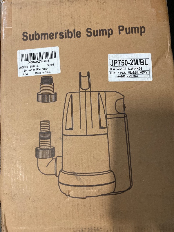 Photo 1 of 1 HP Automatic Submersible Water Pump, Portable Sump Pump with Integrated Float Switch 4000GPH Utility Pumps for Pool Tub Garden Pond Flooded Basement Draining