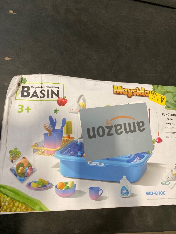 Photo 1 of Play Sink with Running Water, Color Changing Play Sink with Upgraded Electric Faucet & Pump, Water Table for Toddlers 1-3, Pretend Play Kitchen Sink & Summer Water Toys for Boys Girls, Blue