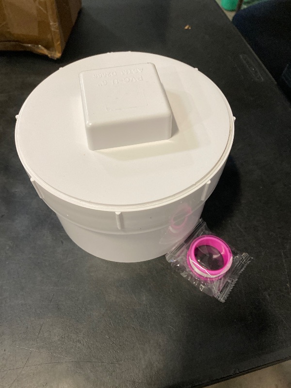 Photo 1 of 6" PVC Sewer Cleanout cap,DWV Flush Sewer Cleanout Adapter with Plug for Drainage Pipe Fitting