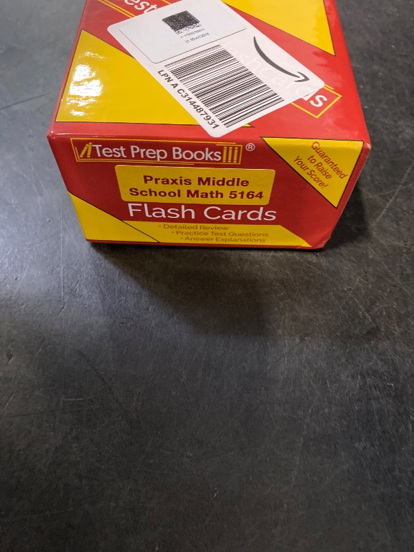Photo 1 of Praxis Middle School Math 5164 Study Cards: Praxis Middle School Math Review and Practice Test Questions [Full Color Cards]