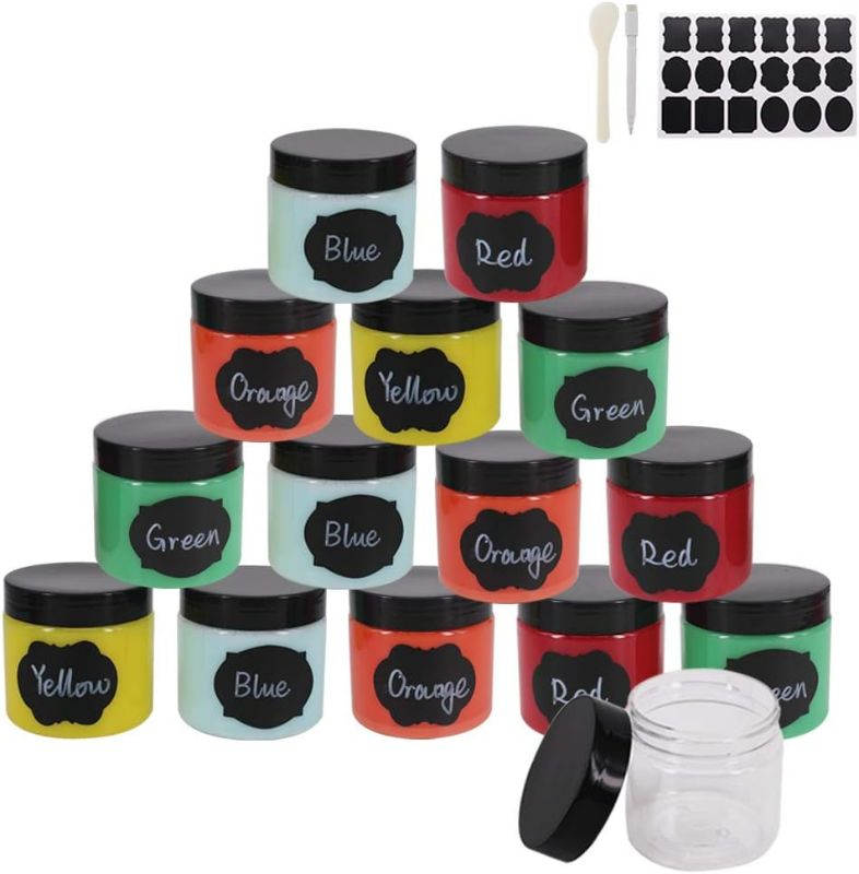Photo 1 of 24 Pack 6 OZ Clear Plastic Slime Jars With Screw Lids, A Spatula, A Pen &Labels - Craft Storage Containers/Storage Favor Jars/Travel Jars For Cosmetic, Body Sugar Scrubs by ZMYBCPACK