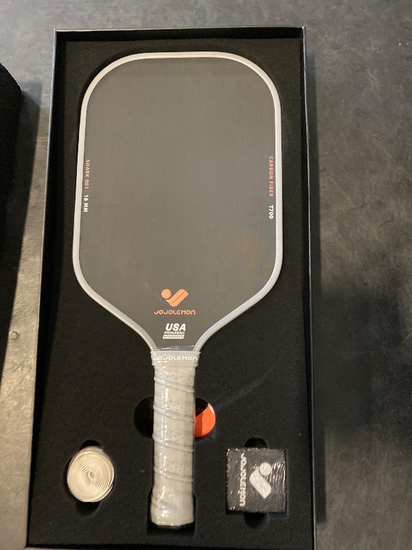 Photo 1 of Pickleball Paddles, Carbon Fiber Pickleball Paddle with a 16mm Shark Power Polymer Core, The Pickleball Rackets Designed for Ultimate Spin & Consistency