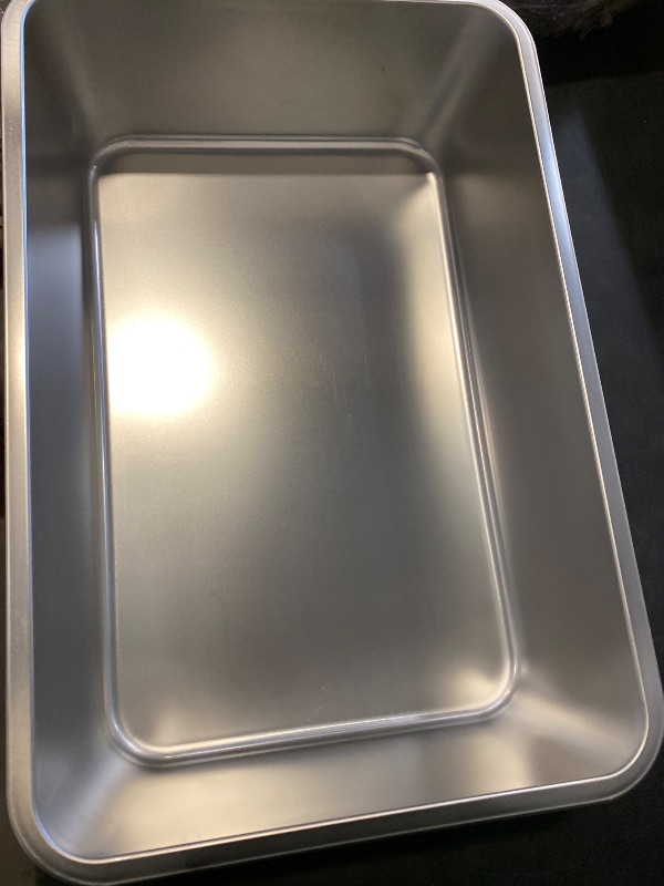 Photo 1 of Kirecoo Stainless Steel Cat Litter Box - Metal High Sided Cat Pan, Large Stainless Steel Box, Indoor Litter Tray, Non Stick, No Smell, Easy to Clean, Pet Toilet Supplies for Kitten, Kitty, Rabbit