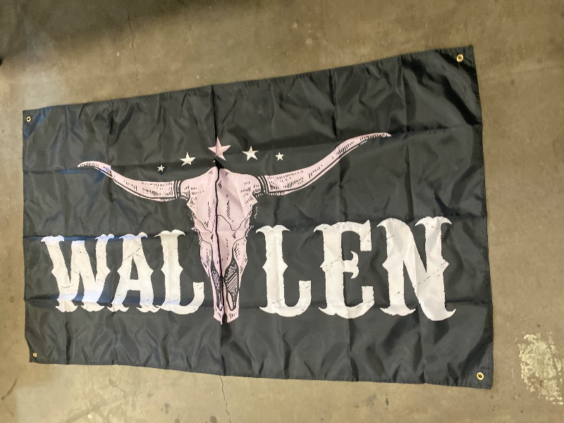 Photo 1 of Wallen Western Pink Bull Skull American Flag - Funny Man Cave Wall Banner for Indoor Outdoor Bedroom College Dorm Decor - 3x5FT Pink Tapestry Gifts