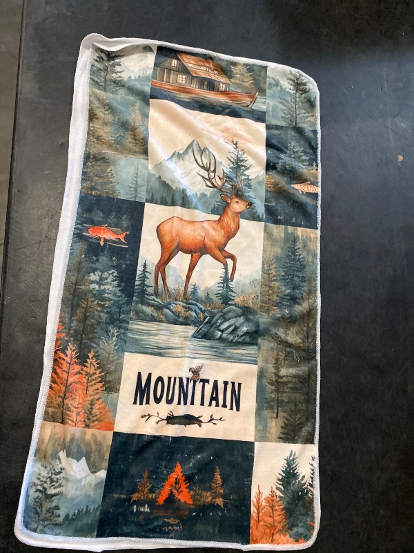 Photo 1 of 2 Pack Custom Micro fiber Deer Hunting Rug, Wildlife Moutain Forest Deers towels