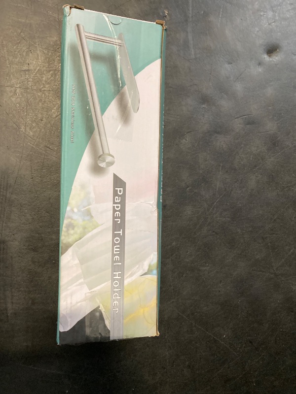 Photo 1 of VAEHOLD Adhesive Paper Towel Holder Under Cabinet Mount, Wall Mounted Paper Towel Roll Holder for Kitchen Paper Towel, Stainless Steel Silvery