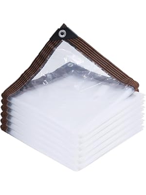 Photo 1 of 10' x 13' Clear Poly Tarp Heavy Duty with Grommets for Henhouse Porch Greenhouse Camping