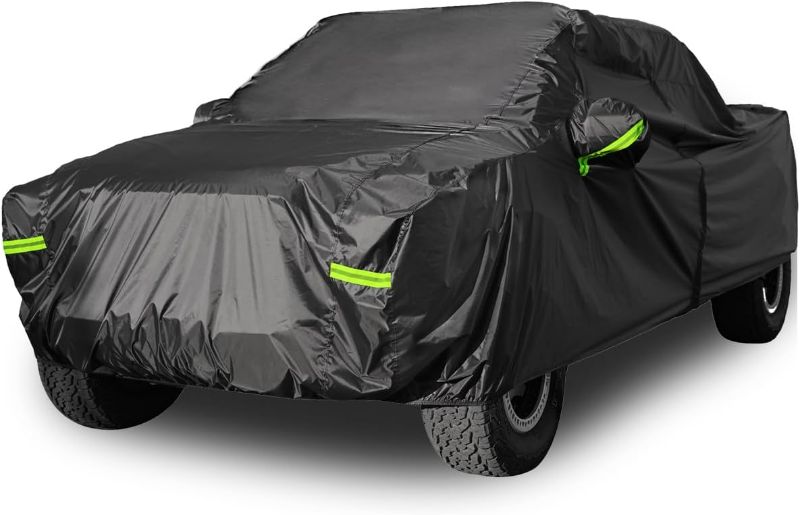 Photo 1 of Pickup Truck Cover Waterproof All Weather, Outdoor Indoor Truck Protection Cover for Ford f150 / Chevy Silverado/Dodge Ram 1500, Truck Tarp Cover Black(Length 230 to 242 inch)