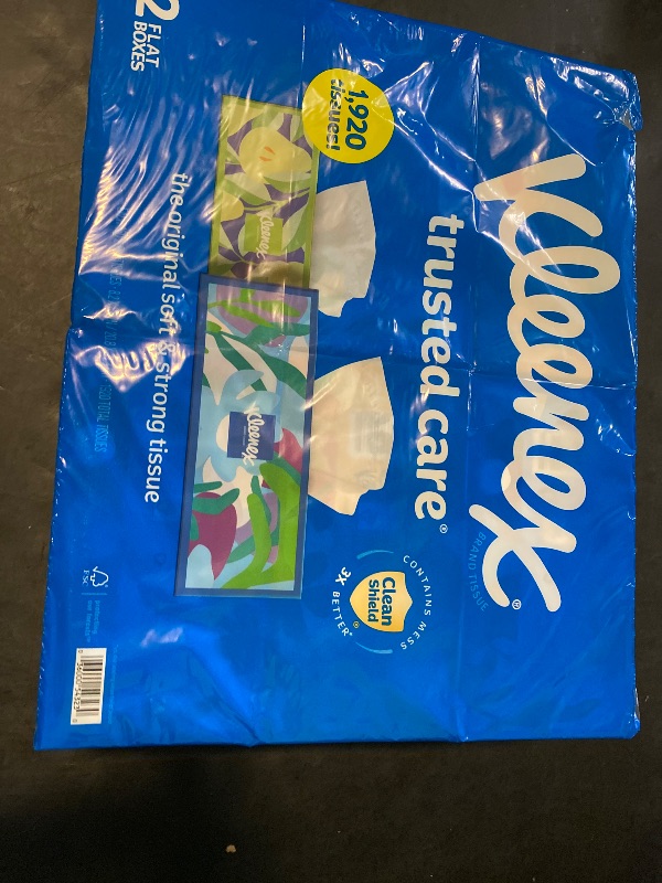Photo 1 of Kleenex Trusted Care 2-ply Facial Tissues, Flat Boxes (160 tissues/box, 12 boxes)