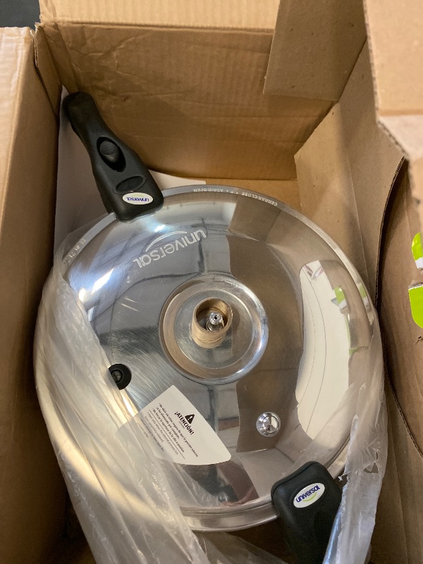 Photo 1 of Universal (10.5 Quart / 10 Liter) Anti-Rust Ultra Pressure Cooker, Aluminum Construction for 11 Servings, and Even Heat Distribution, Diameter 10.4 inches, Height 10.6 inches